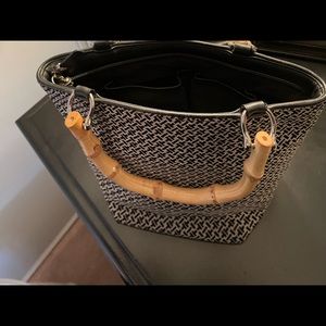 Talbots bamboo handle tropical vacation purse.